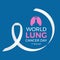 World lung cancer day banner with circle white ribbon anf lung sign on blue background vector design