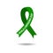 World Lymphoma Awareness Day. Green ribbon. Vector illustration on background.
