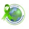 World Lymphoma Awareness Day. Green ribbon. Vector illustration on isolated background. 15 september