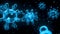 World Macro Nucleus Coronavirus Cells Spreading and Floating in Living Organism