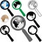 World Magnifying Glass Icon to Search Find Earth