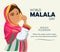 World Malala Day, Malala Yousafzai quote, illustration vector