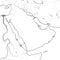 World Map of ARABIAN PENINSULA: Middle East, Saudi Arabia, Iraq, Persian Gulf, The Emirates. Geographic chart.