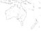 World Map of AUSTRALIA CONTINENT: Australia, New Zealand, Oceania, Pacific Ocean. Geographic chart.