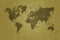 World map on blank grunge paper texture