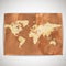 The world map on cardboard grunge background