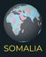 World map centered to Somalia.