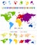 World Map and colorful continents
