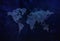 World map on dark night sky for background or backdrop banner show global business, World atlas, Worldwide business, Travel map,