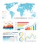 World Map with Diagrams Visualization Information