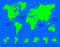 World Map with division of continent - vector