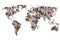 World map earth multicultural group of people integration immigration diversity