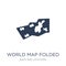 World Map Folded icon. Trendy flat vector World Map Folded icon