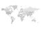 World map in four shades of grey on white background. High detail blank political map. Vector illustration with labeled