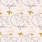 World map and golden plane in a seamless pattern design