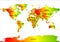 World Map Gradient Rainbow shades Style