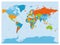 World map. High detailed political map of World with country, ocean and sea names labeling. 5 colors scheme vector map