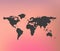World map illustration eps 10 on blurred pink red background mesh with banners suitable for infographic