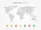 World map infographic with colorful pointers vector illustration