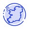 World, Map, Ireland Blue Dotted Line Line Icon