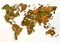 World map made from autumn leaves. Ecology and green environment concept. Created with generative Ai