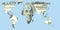 World map made of US Dollars