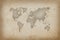 World map on an old paper texture background with space for text wind sea marine navigation. Design retro nautical template for