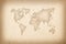 World map on an old paper texture background with space for text wind sea marine navigation. Design retro nautical template for