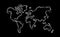 World map outline concept hand drawn template