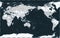 World Map - Pacific View - Asia China Center - Dark Black Grayscale Political - Vector Detailed Illustration