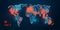 World map pandemic coronavirus COVID-2019. Epidemic spread by country. The invention of a vaccine against the 2019-nCoV