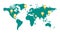 World map pin animation. World map with geolocation markers motion animation. Global communication. Delivery and