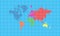 World map of pixel squares