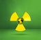 World map on Radioactive symbol. Green studio background