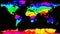 World map rainbow waves seamless loop 4k UHD