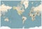 World Map retro colors illustration - America Centered World Map