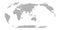 World Map in Robinson Projection. Asia and Australia centered. Solid gray land silhouette. Vector illustration