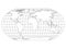 World Map in Robinson Projection with meridians and parallels grid. White land with black outline. Vector illustration