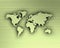 WORLD MAP SILHOUETTE OVER GREENISH METAL BACKGROUND
