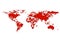 World map splatter red color. illustration