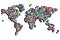 World map square pixels