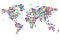 World map square pixels