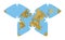 World Map. Steve Waterman`s butterfly projection.