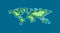 World Map in trendy 3d design. Earth. 3d template World Map, isolated on blue background. Earth Planet illustration. Vector