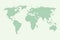 World map vector using green straight lines on light background