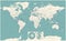 World Map Vintage Political and Poles - Vector Detailed Illustration - Layers