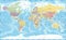 World Map Vintage Political - Vector Detailed Illustration