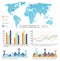 World Map with Worldwide Infographics Visual Data