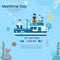 world maritime day banner or template Vector illustration of a ship
