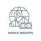 World markets vector line icon, linear concept, outline sign, symbol